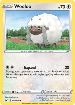 Wooloo (152) (152) 152  - Reverse Holofoil SWSH01 Sword & Shield Base Set - Common