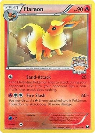 Flareon - 12/108 (Regional Championships)/108  - Reverse Holofoil League & Championship Cards - Promo