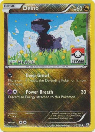 Deino - 97/113 (Pokemon League) [2nd Place]/113  - Reverse Holofoil League & Championship Cards - Promo