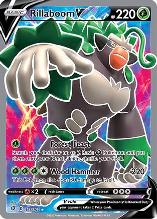 Rillaboom V (Full Art) 175  - Holofoil SWSH02 Rebel Clash - Ultra Rare