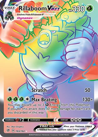 Rillaboom VMAX (Secret)  - Holofoil SWSH02 Rebel Clash - Secret Rare