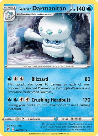 Galarian Darmanitan 048  SWSH02 Rebel Clash - Rare