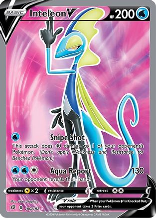 Inteleon V (Full Art) 180  - Holofoil SWSH02 Rebel Clash - Ultra Rare