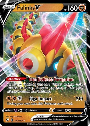 Falinks V 110  - Holofoil SWSH02 Rebel Clash - Ultra Rare