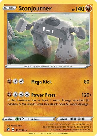 Stonjourner  - Holofoil SWSH02 Rebel Clash - Holo Rare