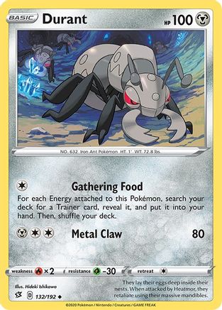 Durant 132  - Reverse Holofoil SWSH02 Rebel Clash - Uncommon