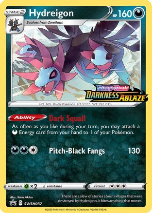 Hydreigon - SWSH037 (Prerelease)  - Holofoil SWSH Sword & Shield Promo Cards - Promo
