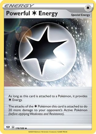 Powerful C Energy 176  - Reverse Holofoil SWSH03 Darkness Ablaze - Uncommon