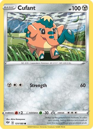 Cufant 131  - Reverse Holofoil SWSH03 Darkness Ablaze - Common