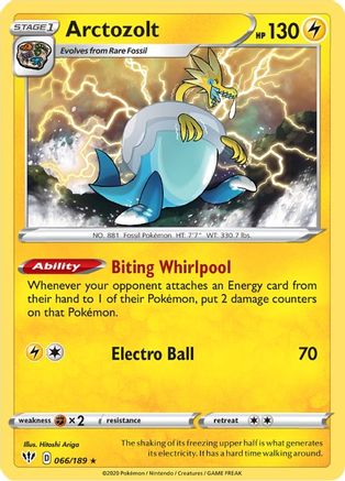 Arctozolt 066  - Holofoil SWSH03 Darkness Ablaze - Holo Rare
