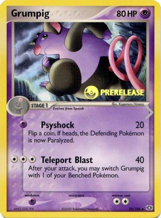 Grumpig - 29/106 (Prerelease)/106  Nintendo Promos - Promo