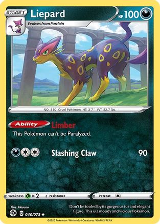 Liepard 040  - Reverse Holofoil Champions Path - Uncommon