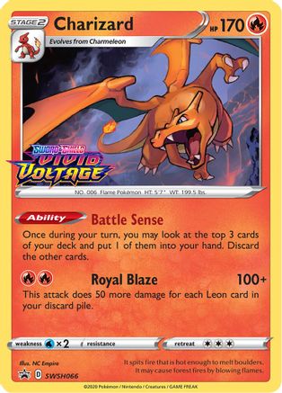 Charizard (Prerelease) SWSH066  - Holofoil SWSH Sword & Shield Promo Cards - Promo