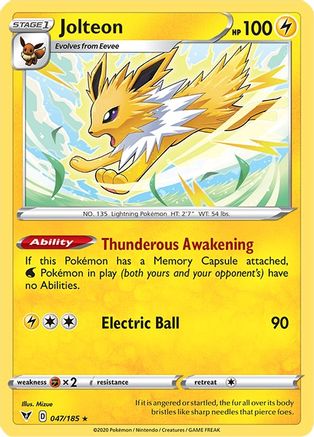 Jolteon 047  - Reverse Holofoil SWSH04 Vivid Voltage - Rare