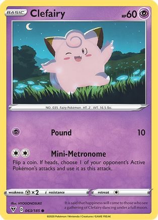 Clefairy 063  - Reverse Holofoil SWSH04 Vivid Voltage - Common