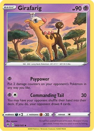 Girafarig 065  - Reverse Holofoil SWSH04 Vivid Voltage - Uncommon