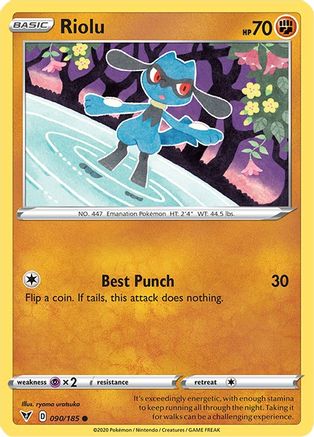 Riolu 090  - Reverse Holofoil SWSH04 Vivid Voltage - Common