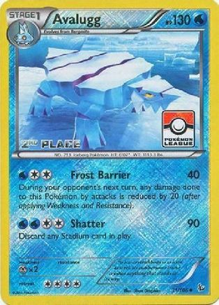 Avalugg - 31/106 (Pokemon League) [2nd Place]/106  - Reverse Holofoil League & Championship Cards - Promo
