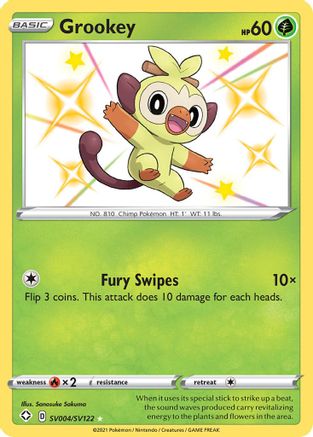 Grookey SV004  - Holofoil Shining Fates Shiny Vault - Shiny Holo Rare