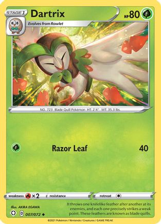 Dartrix 007  - Reverse Holofoil Shining Fates - Uncommon