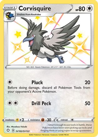 Corvisquire SV102  - Holofoil Shining Fates Shiny Vault - Shiny Holo Rare