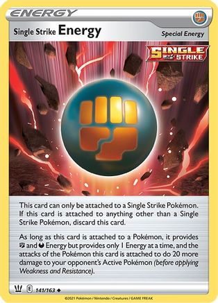 Single Strike Energy 141  - Reverse Holofoil SWSH05 Battle Styles - Uncommon