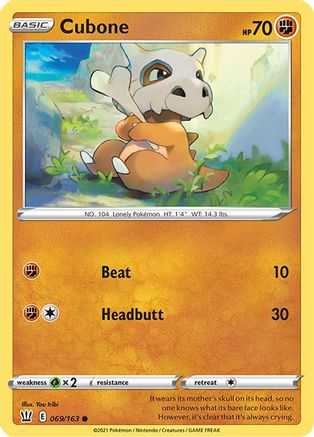 Cubone 069  SWSH05 Battle Styles - Common