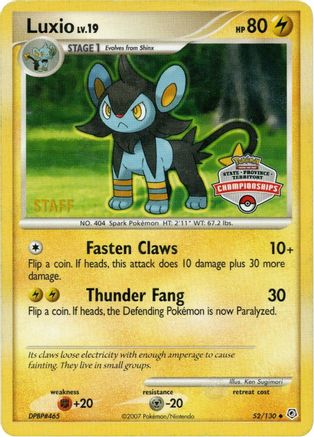 Luxio - 52/130 (State Championships) [Staff]/130  League & Championship Cards - Promo