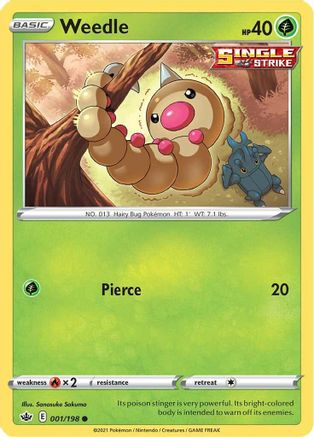 Weedle 001  SWSH06 Chilling Reign - Common