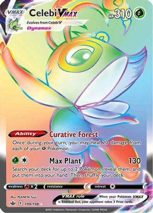 Celebi VMAX (Secret) 199  - Holofoil SWSH06 Chilling Reign - Secret Rare