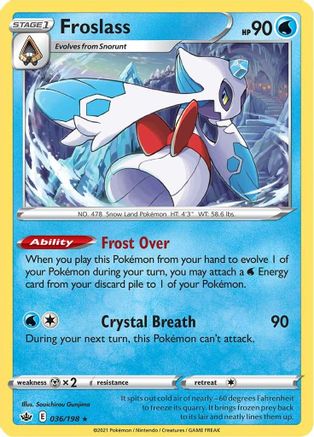 Froslass 036  - Holofoil SWSH06 Chilling Reign - Holo Rare