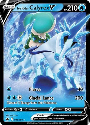 Ice Rider Calyrex V 045  - Holofoil SWSH06 Chilling Reign - Ultra Rare
