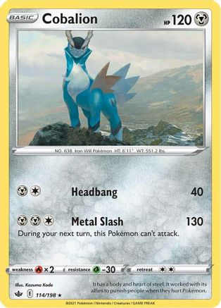 Cobalion 114  - Holofoil SWSH06 Chilling Reign - Holo Rare