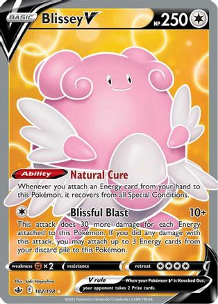 Blissey V (Full Art) 182  - Holofoil SWSH06 Chilling Reign - Ultra Rare
