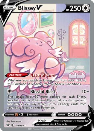 Blissey V (Alternate Full Art) 183  - Holofoil SWSH06 Chilling Reign - Ultra Rare