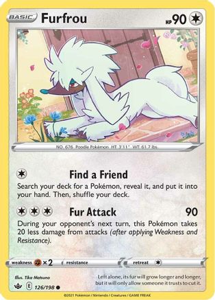 Furfrou 126  SWSH06 Chilling Reign - Common