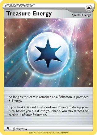 Treasure Energy 165  - Reverse Holofoil SWSH07 Evolving Skies - Uncommon