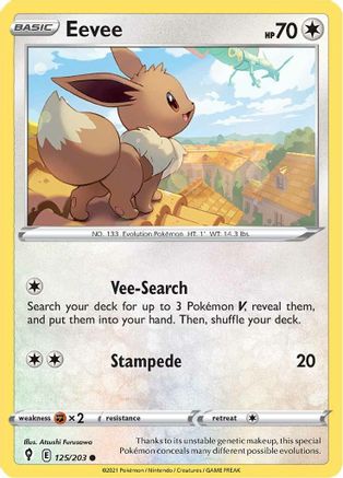 Eevee 125  SWSH07 Evolving Skies - Common