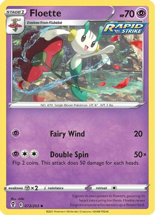 Floette 072  - Reverse Holofoil SWSH07 Evolving Skies - Uncommon