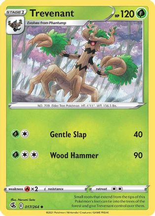 Trevenant 017  - Reverse Holofoil SWSH08 Fusion Strike - Uncommon