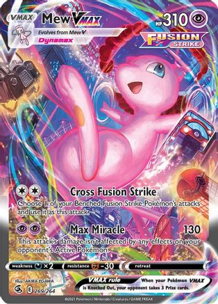 Mew VMAX (Alternate Art Secret) 269  - Holofoil SWSH08 Fusion Strike - Secret Rare