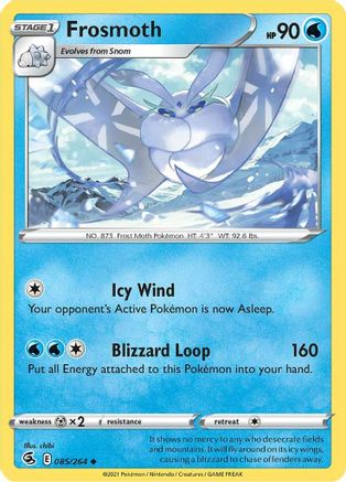 Frosmoth 085  - Reverse Holofoil SWSH08 Fusion Strike - Uncommon