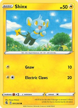 Shinx 091  - Reverse Holofoil SWSH08 Fusion Strike - Common