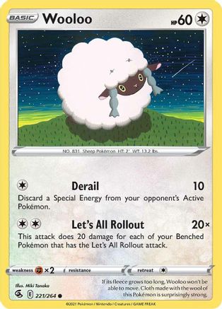Wooloo (221) (221) 221  - Reverse Holofoil SWSH08 Fusion Strike - Common