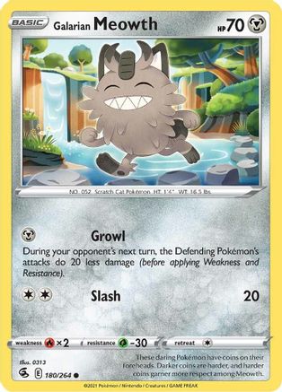 Galarian Meowth 180  SWSH08 Fusion Strike - Common