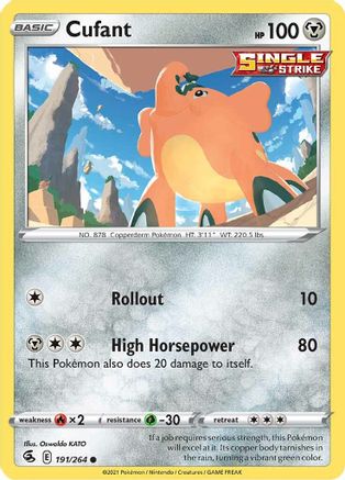 Cufant 191  - Reverse Holofoil SWSH08 Fusion Strike - Common