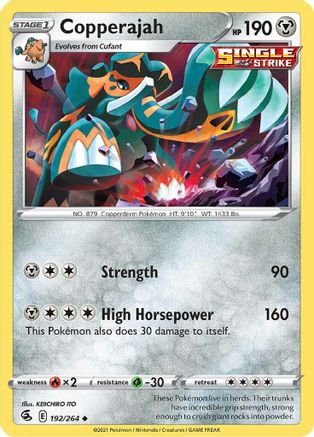 Copperajah 192  - Reverse Holofoil SWSH08 Fusion Strike - Uncommon