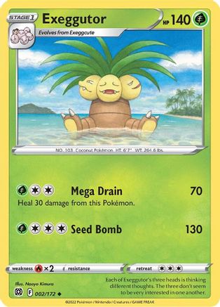 Exeggutor 002  SWSH09 Brilliant Stars - Uncommon