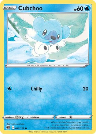 Cubchoo 042  - Reverse Holofoil SWSH09 Brilliant Stars - Common