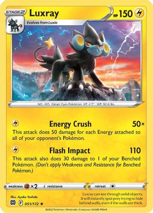 Luxray 051  - Reverse Holofoil SWSH09 Brilliant Stars - Rare